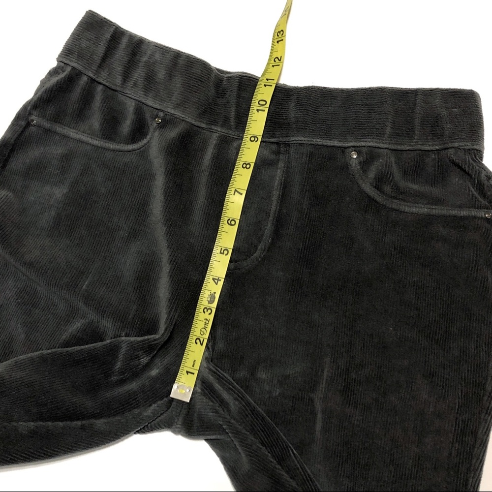 Charcoal Gray Ribbed Velvet High Waist Leggings - Picture 5 of 7